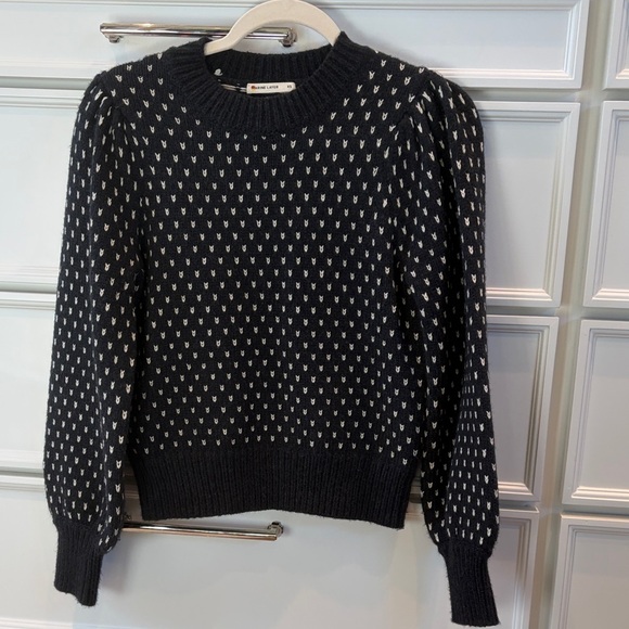 Faherty Sweaters - Faherty Black and White Crew Neck Sweater